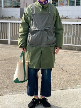 「TUKI（ツキ）のTUKI /ツキ/type3/ツキ タイプ3（デニムパンツ）」を使った、牛たたき¥280さん（メンズ・170cm）の冬コーディネート