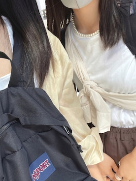 「LOWRYS FARM（ローリーズファーム）のアイテム（Tシャツ/カットソー、ホワイト系）」を使った、a iさん（レディース・156cm）の夏コーディネート