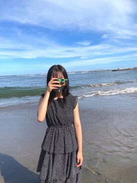 「meirireのアイテム（ワンピース、ブラック系）」を使った、a iさん（レディース・156cm）の夏コーディネート