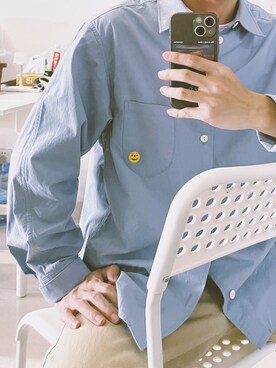 「蓝色系」｜赵闲梗さん（メンズ・162cm）の秋コーディネート