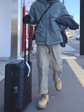 「通勤穿搭」｜「アイテム（ブーツ）」を使った、赵闲梗さん（メンズ・162cm）の秋コーディネート