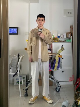 「日系极简」｜赵闲梗さん（メンズ・162cm）の秋コーディネート