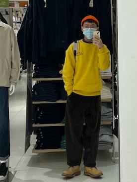 「通勤穿搭」｜「アイテム（ブーツ）」を使った、赵闲梗さん（メンズ・162cm）の冬コーディネート