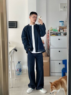「盐系风格」｜赵闲梗さん（メンズ・162cm）の秋コーディネート