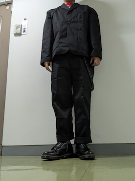 「Champion（チャンピオン）のアイテム（その他パンツ、ブラック系）」を使った、yosさん（メンズ・177cm）の秋コーディネート