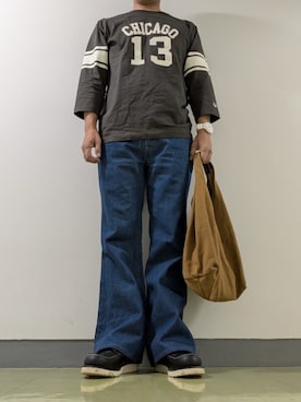「Champion（チャンピオン）のアイテム」を使った、yosさん（メンズ・177cm）の秋コーディネート