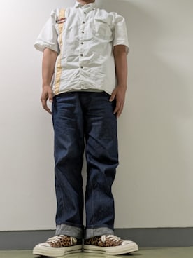 「Harley-Davidson（ハーレーダビッドソン）のアイテム」を使った、yosさん（メンズ・177cm）の秋コーディネート