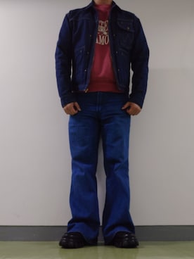 「Wrangler（ラングラー）のアイテム（ジャケット/アウター）」を使った、yosさん（メンズ・177cm）の冬コーディネート