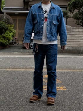 「RED WING（レッドウィング）のアイテム（シューズ）」を使った、yosさん（メンズ・177cm）の春コーディネート
