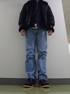 「b-3ジャケット」｜yosさん（メンズ・177cm）の冬コーディネート