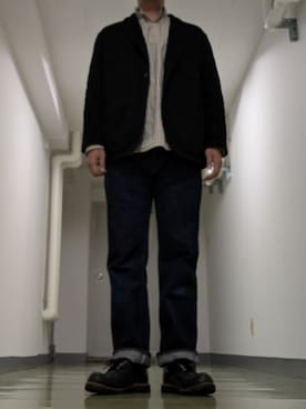 「EVISU（エヴィス）のアイテム」を使った、yosさん（メンズ・177cm）の秋コーディネート