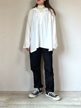 「CANAL JEAN（キャナルジーン）のアイテム（サロペット/オーバーオール）」を使った、miki8_097さん（レディース・152cm）の秋コーディネート