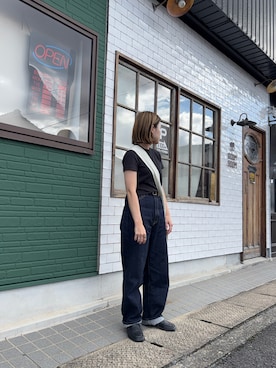 「アイテム（モカシン/デッキシューズ）」を使った、miki8_097さん（レディース・152cm）の秋コーディネート