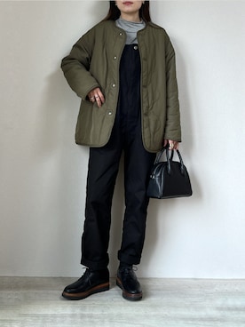 「ニットワンピース」｜「アイテム（サロペット/オーバーオール）」を使った、miki8_097さん（レディース・152cm）の秋コーディネート