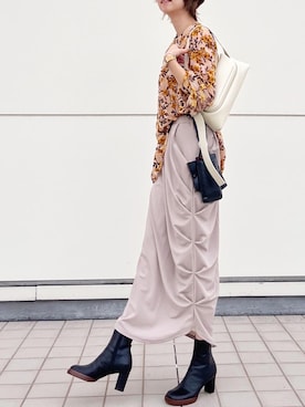 「CLANE（クラネ）のアイテム（ブーツ）」を使った、amiさん（レディース・160cm）の秋コーディネート