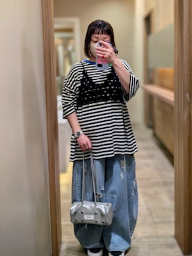 「アイテム（ドラムバッグ）」を使った、mocoさん（レディース・150cm）の夏コーディネート