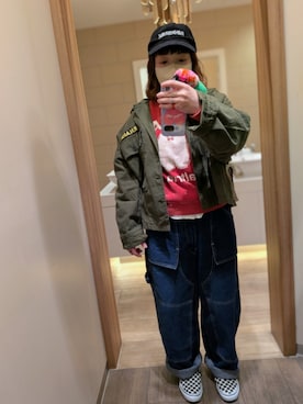 「アイテム（カバーオール）」を使った、mocoさん（レディース・150cm）の秋コーディネート