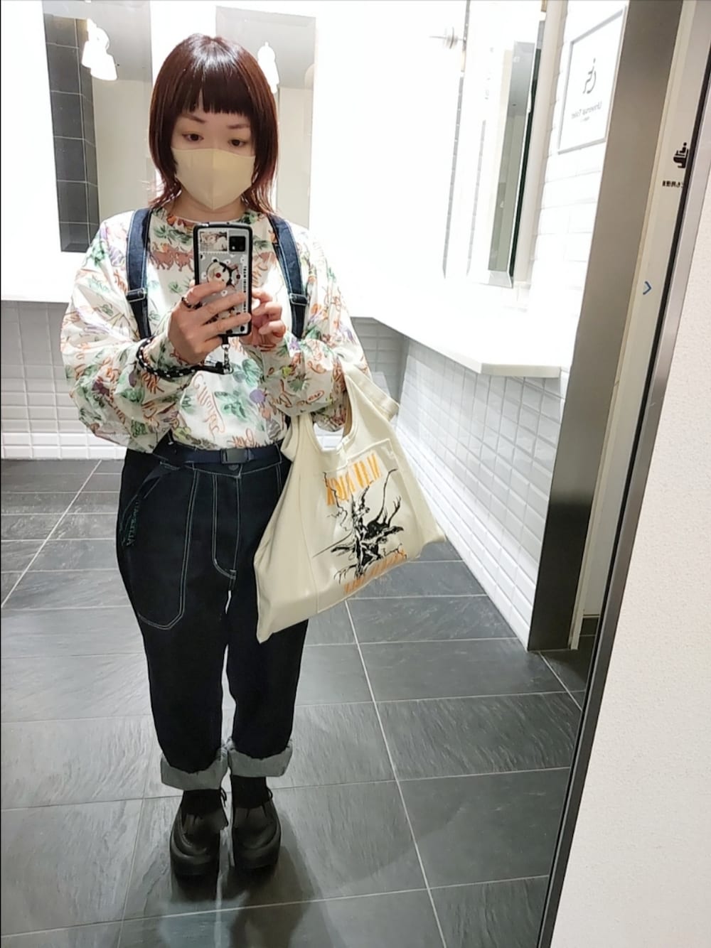 「TOKYO BOPPERのアイテム（その他シューズ、ブラック系）」を使った、mocoさん（レディース・150cm）の春コーディネートの1枚目の写真