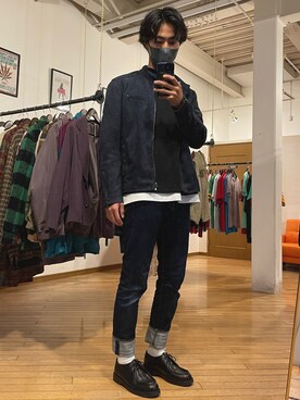 「Right-on（ライトオン）のアイテム（ジャケット/アウター）」を使った、しょう。さん（メンズ・180cm）の秋コーディネート