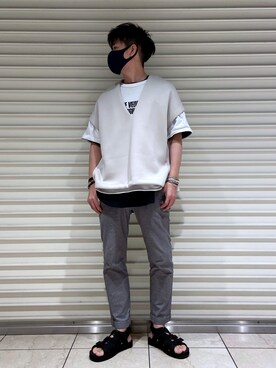 「MANASTASH（マナスタッシュ）のアイテム（シューズ）」を使った、MASAKIさん（メンズ・172cm）の夏コーディネート