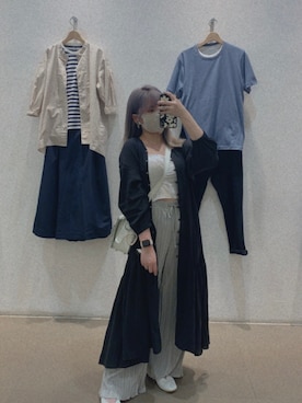 「通勤穿搭」｜「アイテム（ワンピース/ドレス）」を使った、Tung ♡さん（レディース・155cm）の夏コーディネート