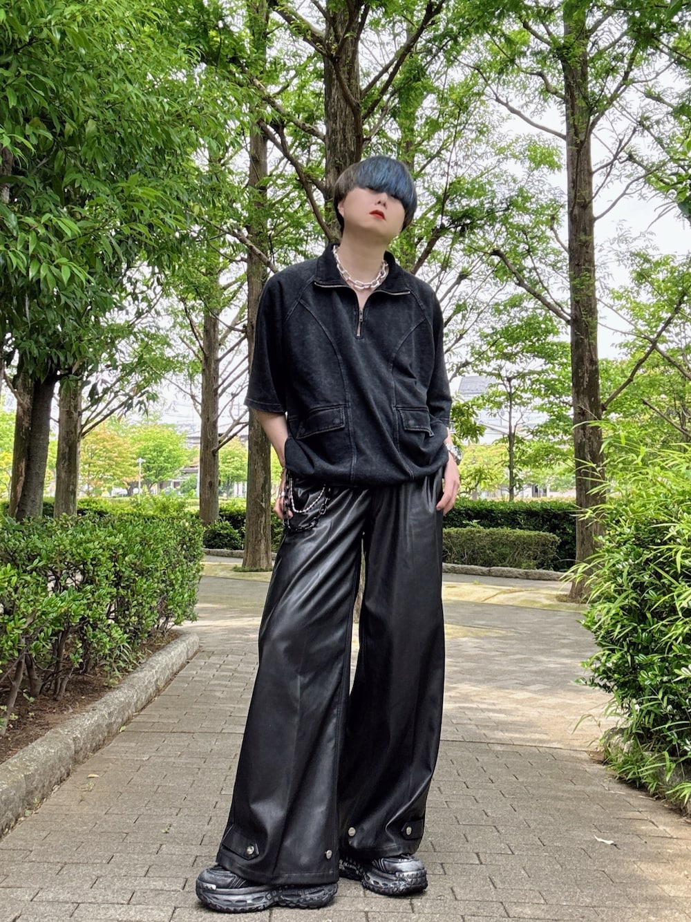 CLEL】Vintage Design Short Sleeve Half Zip T-shirts / ヴィンテージ