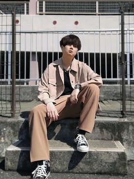 Teddy bear🧸さんの「Drape Chief Petty Officer Shirts/ドレープCPOシャツ」を使ったコーディネート