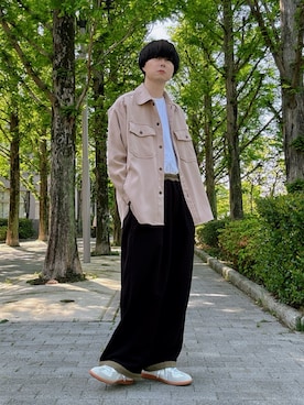 Teddy bear🧸さんの「Drape Chief Petty Officer Shirts/ドレープCPOシャツ」を使ったコーディネート