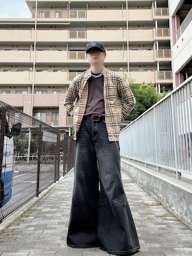 「UNION STATION（ユニオンステーション）のアイテム（シャツ/ブラウス）」を使った、Teddy bear🧸さん（メンズ・177cm）の秋コーディネート