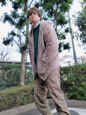 「classicalelf（クラシカルエルフ）のアイテム（ブルゾン）」を使った、Teddy bear🧸さん（メンズ・177cm）の冬コーディネート