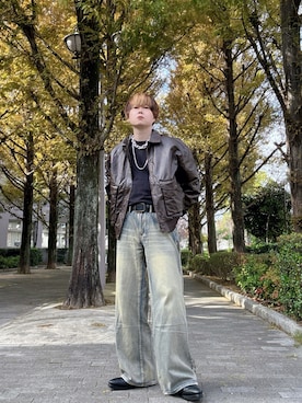 「アイテム（リング）」を使った、Teddy bear🧸さん（メンズ・177cm）の秋コーディネート