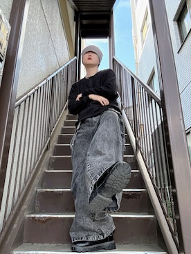 「BARELY BLUE（ベアリーブルー）のアイテム」を使った、Teddy bear🧸さん（メンズ・177cm）の秋コーディネート