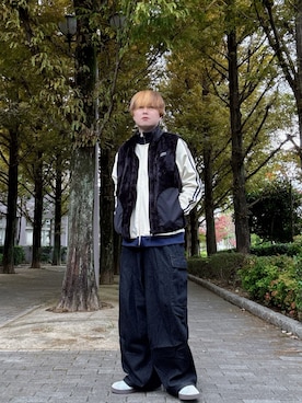 「アイテム（カーゴパンツ）」を使った、Teddy bear🧸さん（メンズ・177cm）の秋コーディネート