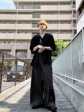 「アイテム（リング、ブラック系）」を使った、Teddy bear🧸さん（メンズ・177cm）の夏コーディネート