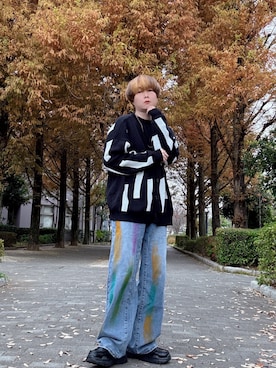 「アイテム（リング）」を使った、Teddy bear🧸さん（メンズ・177cm）の秋コーディネート