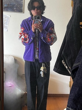 「アイテム（サングラス）」を使った、きゃつみさん（メンズ・170cm）の秋コーディネート