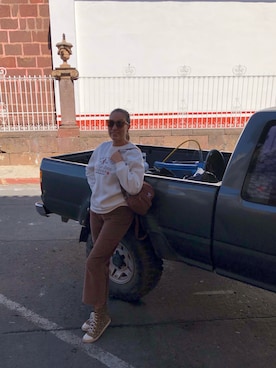 「WOOLRICH（ウールリッチ）のアイテム」を使った、Faby Arroyoさん（レディース・170cm）の冬コーディネート