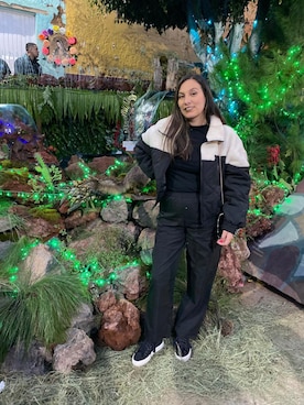 「アイテム（ブーティ）」を使った、Faby Arroyoさん（レディース・170cm）の冬コーディネート