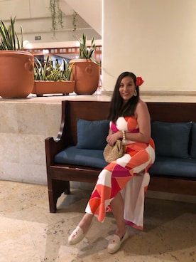 「アイテム（ドレス）」を使った、Faby Arroyoさん（レディース・170cm）の秋コーディネート