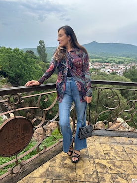 「FashionNovaのアイテム（Shirts、その他）」を使った、Faby Arroyoさん（レディース・170cm）の夏コーディネート