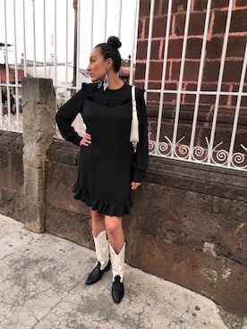 「アイテム（ワンピース/ドレス）」を使った、Faby Arroyoさん（レディース・170cm）の冬コーディネート