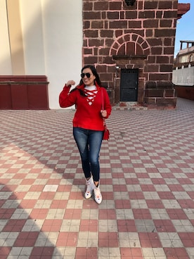 「FOREVER 21（フォーエバー トゥエンティーワン）のアイテム」を使った、Faby Arroyoさん（レディース・170cm）の春コーディネート