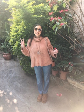 「MARC JACOBS（マークジェイコブス）のアイテム」を使った、Faby Arroyoさん（レディース・170cm）の冬コーディネート