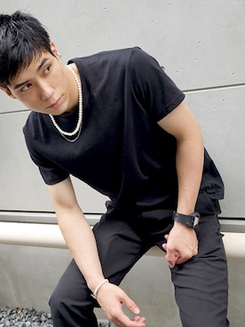 「アイテム（イヤーカフ）」を使った、sbgさん（メンズ・180cm）の夏コーディネート