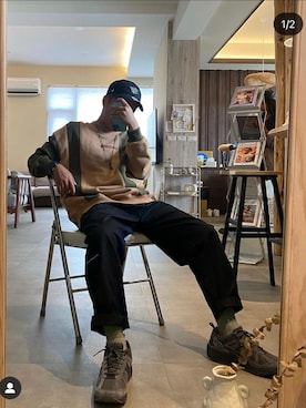 「アイテム（その他トップス）」を使った、陳冠儐さん（メンズ・168cm・20代）の冬コーディネート