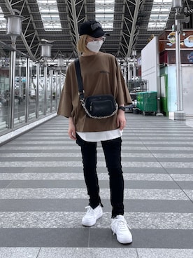 「DANKE SCHON（ダンケシェーン）のDankeSchon/ダンケシェーン/バイオウォッシュフラップパンツ（その他パンツ）」を使った、EMII SHOJIさん（レディース・156cm）の夏コーディネート