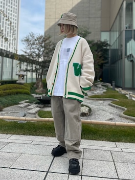 「KaneZ（ケインズ）のアイテム（帽子）」を使った、EMII SHOJIさん（レディース・156cm）の秋コーディネート