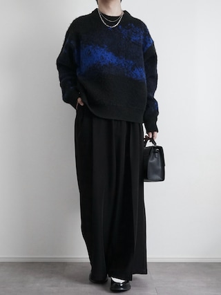 「SOCCE(ソーシー)のモヘアライクルーズシルエットグラデーションニット(ニット/セーター)」を使った、itsukiさん(メンズ・167cm)の秋コーディネート