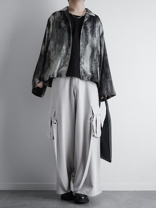 「SOCCE(ソーシー)のルーズシルエットボンテージカーゴスラックス(カーゴパンツ)」を使った、itsukiさん(メンズ・167cm)の冬コーディネート