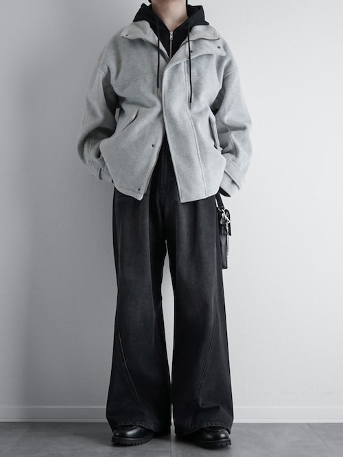 ウールミックスオーバーサイズショートモッズブルゾン（ブルゾン